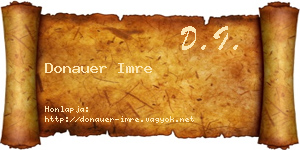 Donauer Imre névjegykártya